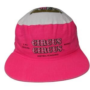 Circus Circus Hotel/Casino Snapback Cap Pink One Size Lightweight Vintage